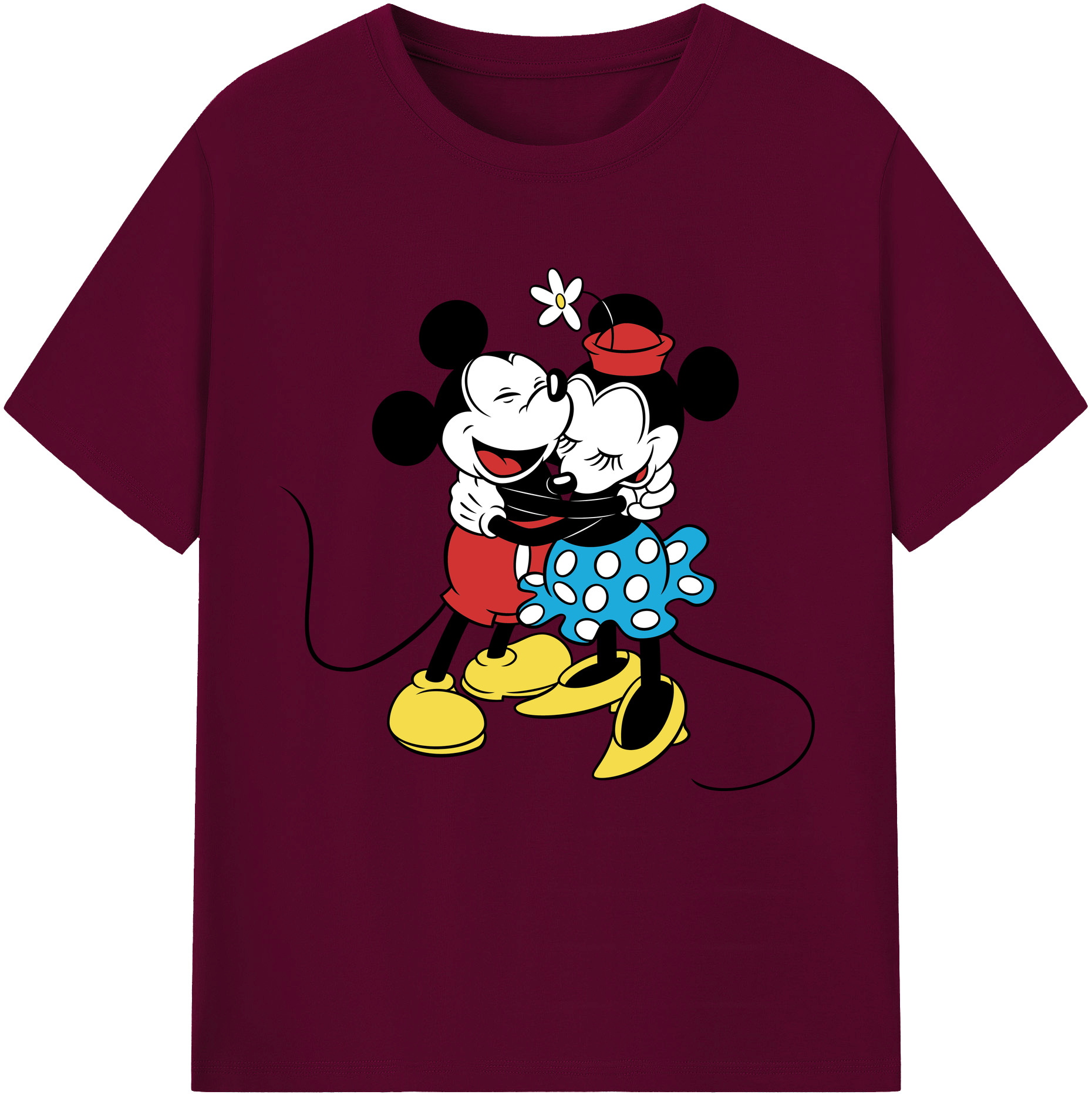 （画像用） ミッキーマウス Mickey Mouse レディースカジュアルプリントTシャツ（綿100％）